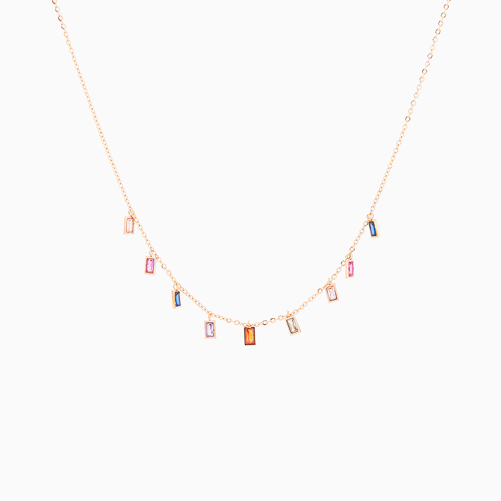 Collar Baguettes Multicolor Gold