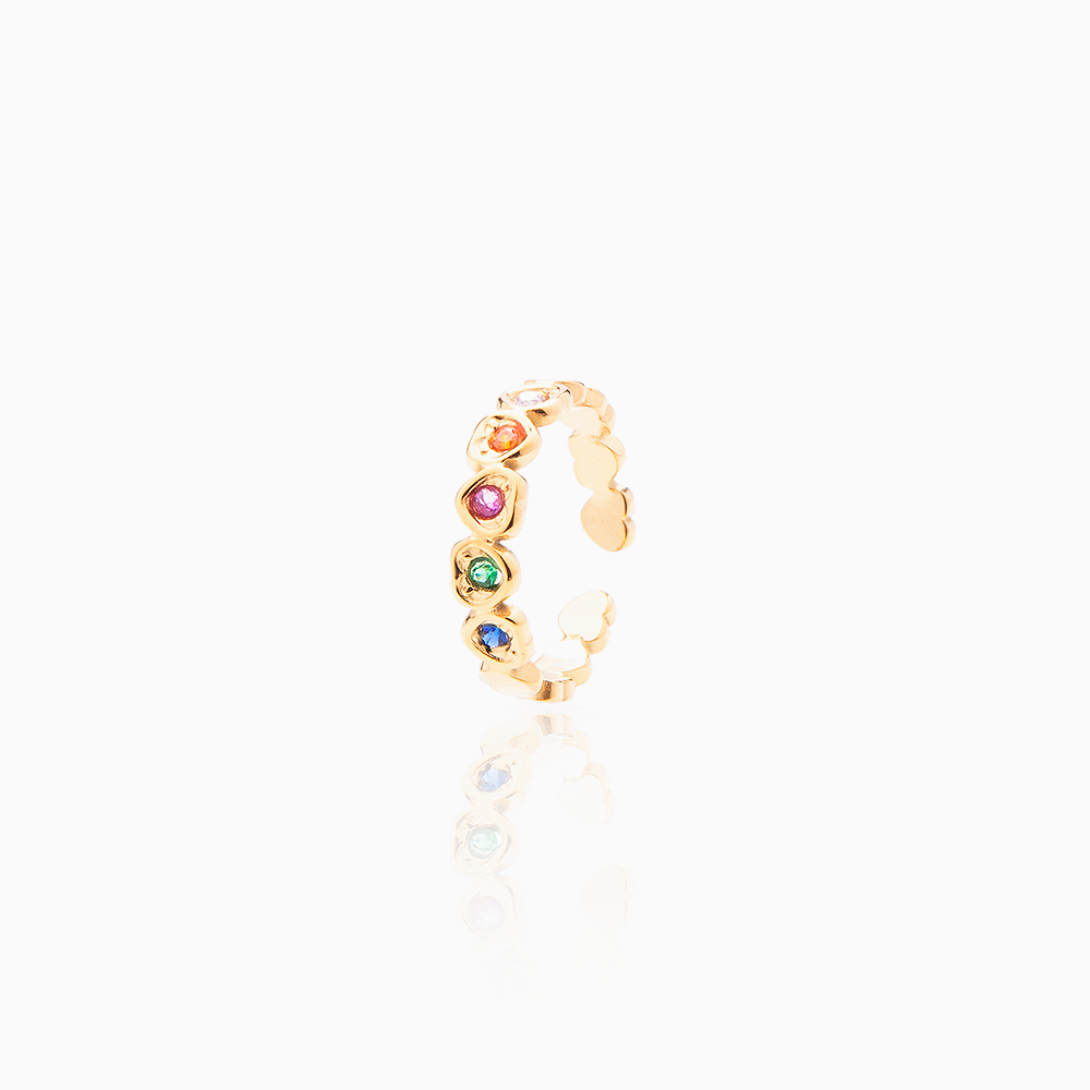 Anillo Colourful Hearts Gold
