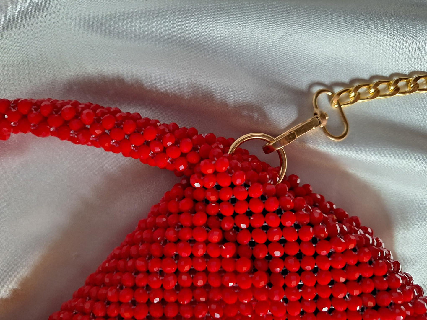 Bolso beads rojo